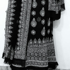 Hand Embroidered Chikankari Georgette Salwar Suit with Dupatta ( Un Stitched ) ENJ-WAP-1