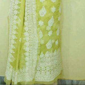 Hand Embroidered Chikankari Georgette Salwar Suit with Dupatta ( Un Stitched ) ENJ-WAP-2