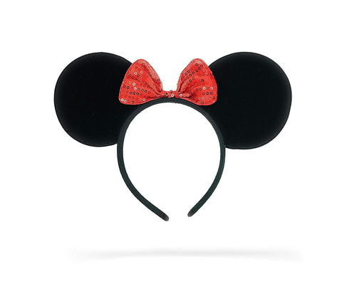 Minnie Ears Shimmer Bow Dots Headband (Red) ( 10 piece pack )