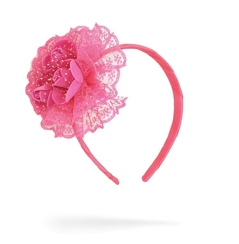 Rose Headband for Girls (Pink) ( 10 Pieces Pack )